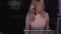 Waitress with great natural tits gets rough doggystyle in van on break