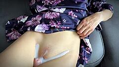 Big dick teasing my shaved pussy, milf moans.