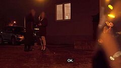 Waitress with great natural tits gets rough doggystyle in van on break