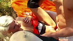 Two German Street Women Outdoor With Their Partners