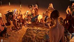 Wildlife orgy in hentai anime 3d group scene?