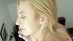 i watched my teen stepsister get a facial after sucking cock in hardcore action