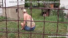 Halloween masked gangbang with rimming, deepthroat, and double penetration