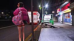 Public Whore Flashing in Miniskirt!