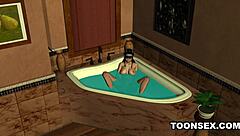 sexy 3d babe masturbates before hardcore fucking