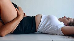 Instead of lunch, she fed him her squirting pussy with fisting