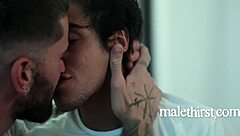 Gay virgin loses it in cinema with intense assfucking and blowjob