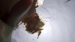 Is Samantha Rone masturbating underwater in the pool?