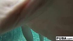 Is Samantha Rone masturbating underwater in the pool?