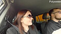 bitch moans during outdoor blowjob and pegging