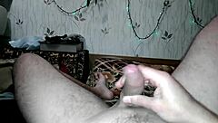 New Year Handjob Closeup Cumshot On Huge Cock