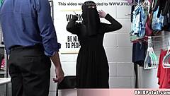 i can’t believe this cute muslim chick hid stolen stuff under her clothes