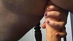 Girl rides dildo feeling intense pleasure