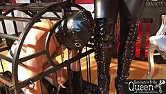 queen dominatrix frida rules with bdsm fetish chastity cage