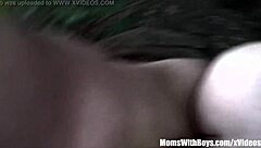 redhead milf takes two cocks in the forest