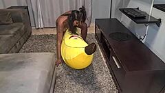 Does The Tattooed Indian Slut Hump A Big Banana Kinkily In Close Ups?