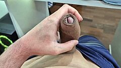 Brazilian Guy Strokes Wet Penis To Cum
