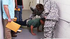 i'm in this military uniform group for a handjob in interracial reality scene