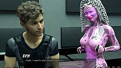 Shy Emo Girl In Space Needs Help With Her Huge Tits