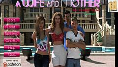 A Wife And Stepmother Play Game With Teen 18+
