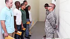 i'm in this military uniform group for a handjob in interracial reality scene