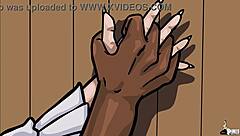 The vampire queen is dominated by a big black cock in this hentai