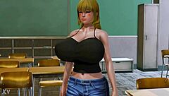 uhh, dragon maid lucoa's huge tits bounce in game