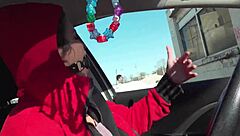 Driving around with ball gag in mouth