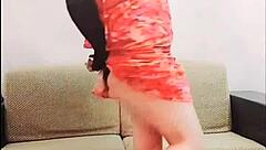 hey, check out this sissy crossdresser ladyboy twink in a sexy dress riding cowgirl on webcam