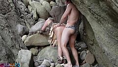 Cave Woman Gets All Holes Filled in Hospital Sex!