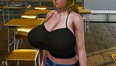 uhh, dragon maid lucoa's huge tits bounce in game