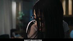 bad school girl with rimjob and handjob