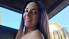 He fucks his naked neighbor in the garden.