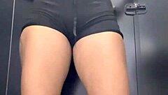 First-timer 19-year-old goes wild licking and diving in crowded bathroom