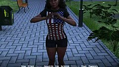 Ebony slut with sexy tits cums in pussy during bathing!