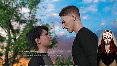 Gamer Girl Plays Porn Game Outdoors