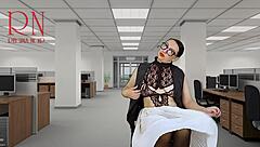 i watch my naked secretary seduce the boss, showing her pussy, tits, and cunt