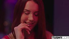 Redhead on holiday with buttplug and anal