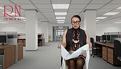 i watch my naked secretary seduce the boss, showing her pussy, tits, and cunt