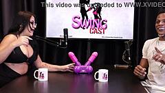 beautiful brazilian loses game and reveals big tits in sheer red