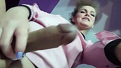 Sexy secretary licks feet in humiliating domination