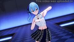 Suisei Undresses in Hentai MMD with Clothes Ripped for Striptease