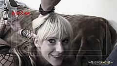 Blonde babe says, Nothing makes me happier than banging two guys.