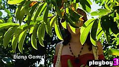 redhead milf erna ohara reveals hairy beaver after teasing strip