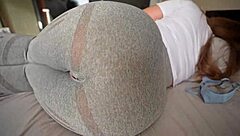 Stepsister Caught Jerking Off And Fucked Through Leggings Hole