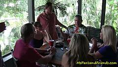 After party, everyone indulges in roleplay and fucking