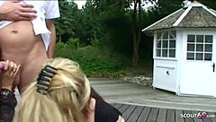 Scandalous group sex in the park in Berlin with three mature German housewives.