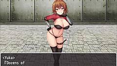 I see orange haired girl step on my cock in hentai