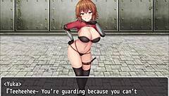 I see orange haired girl step on my cock in hentai