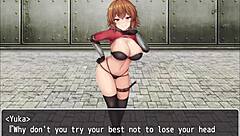 I see orange haired girl step on my cock in hentai